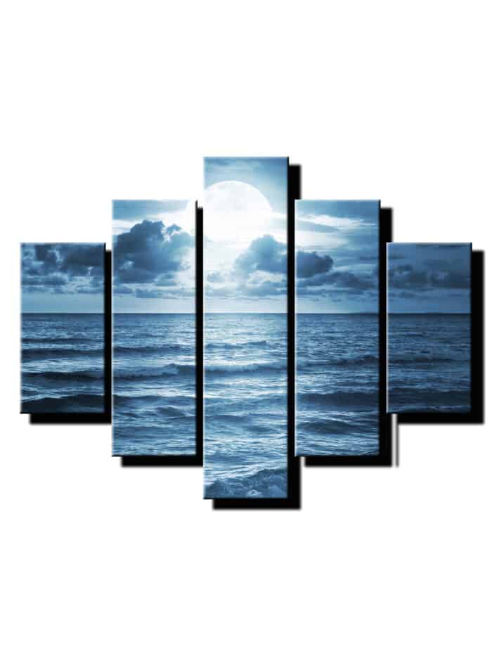 5 dielny obraz mesiac nad horizontom-Viac dielny obraz-Moderne obrazy na stenu-Obraz na stenu