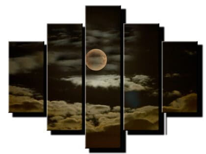 5 dielny obraz mesiac v oblakoch-Viac dielny obraz-Moderne obrazy na stenu-Obraz na stenu