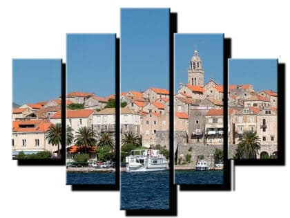 5 dielny obraz mesto na pobrezi-Viac dielny obraz-Moderne obrazy na stenu-Obraz na stenu