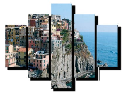 5 dielny obraz mesto na utese-Viac dielny obraz-moderne obrazy na stenu
