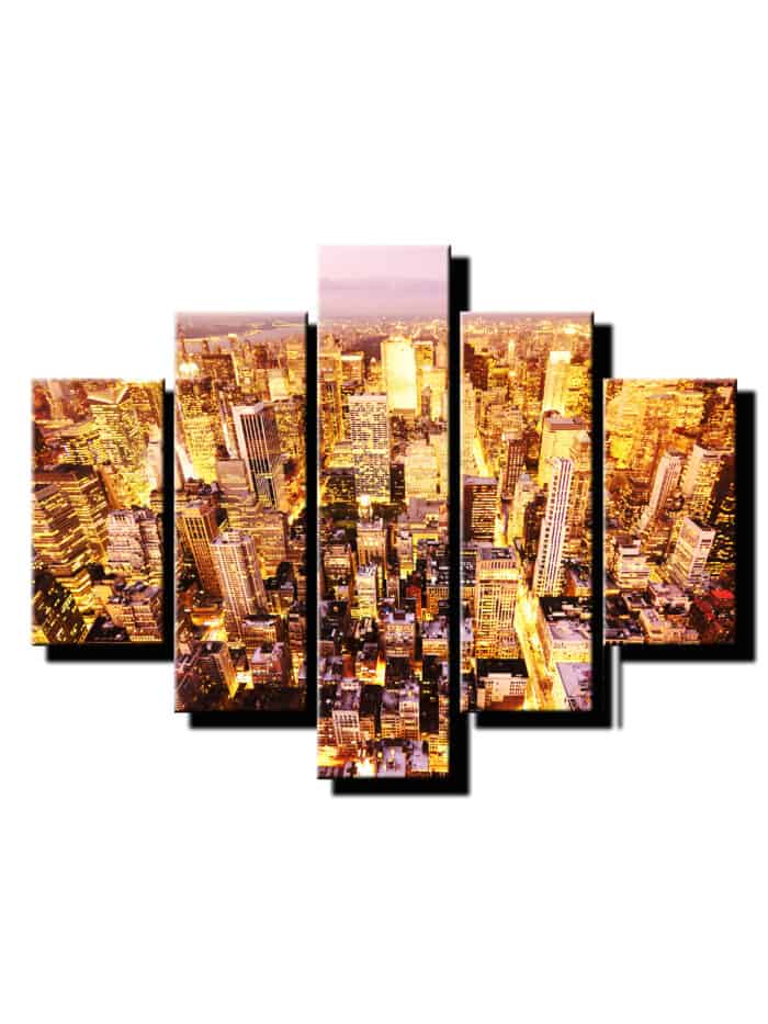 5 dielny obraz mesto plne domov-Viac dielny obraz-moderne obrazy na stenu