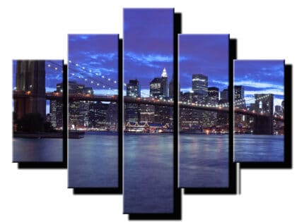 5 dielny obraz mesto plne svetiel-Viac dielny obraz-moderne obrazy na stenu