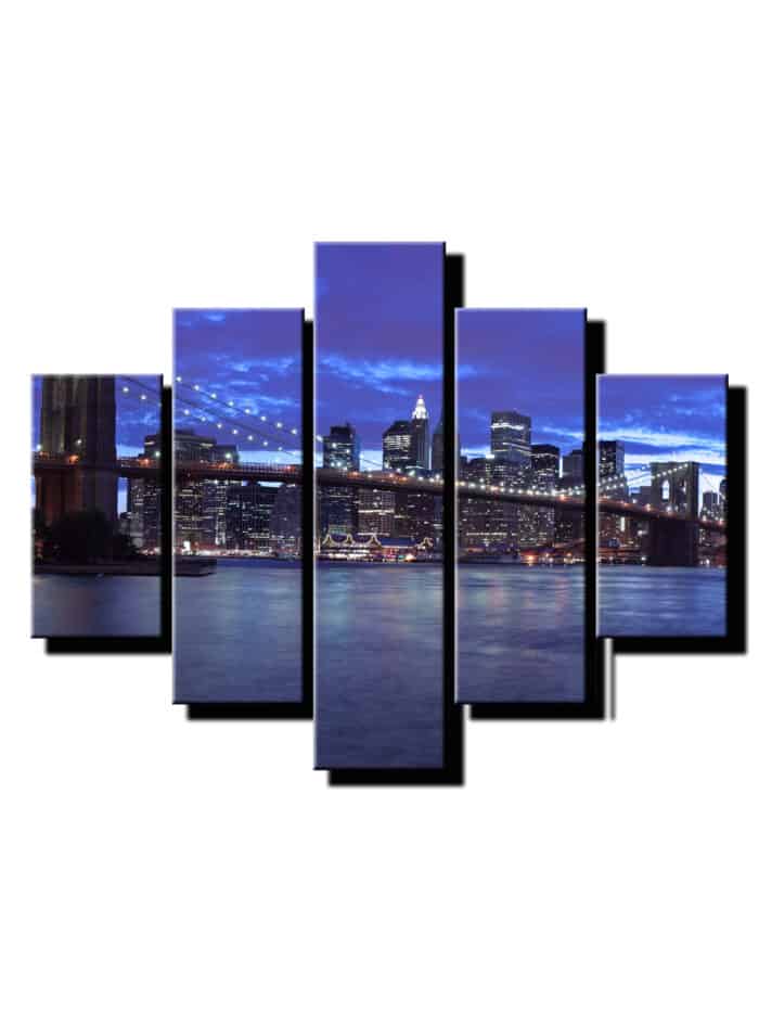 5 dielny obraz mesto plne svetiel-Viac dielny obraz-moderne obrazy na stenu
