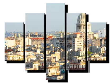 5 dielny obraz mesto z daleka-Viac dielny obraz-moderne obrazy na stenu