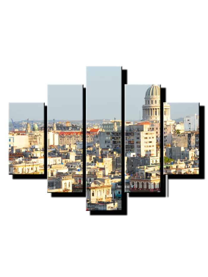 5 dielny obraz mesto z daleka-Viac dielny obraz-moderne obrazy na stenu