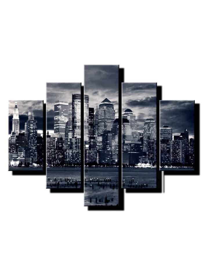5 dielny obraz mesto z dialky cb-Viac dielny obraz-moderne obrazy na stenu