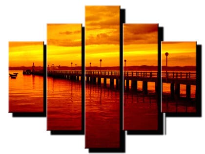 5 dielny obraz molo na mori-Viac dielny obraz-moderne obrazy na stenu