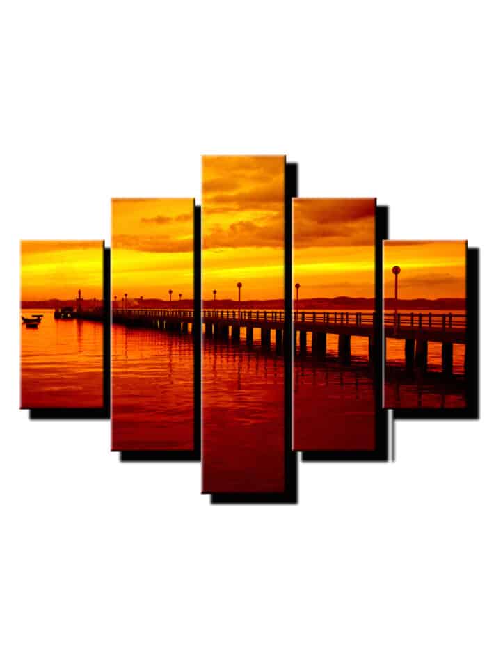 5 dielny obraz molo na mori-Viac dielny obraz-moderne obrazy na stenu