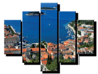 5 dielny obraz more s mestom-Viac dielny obraz-Moderne obrazy na stenu-Obraz na stenu