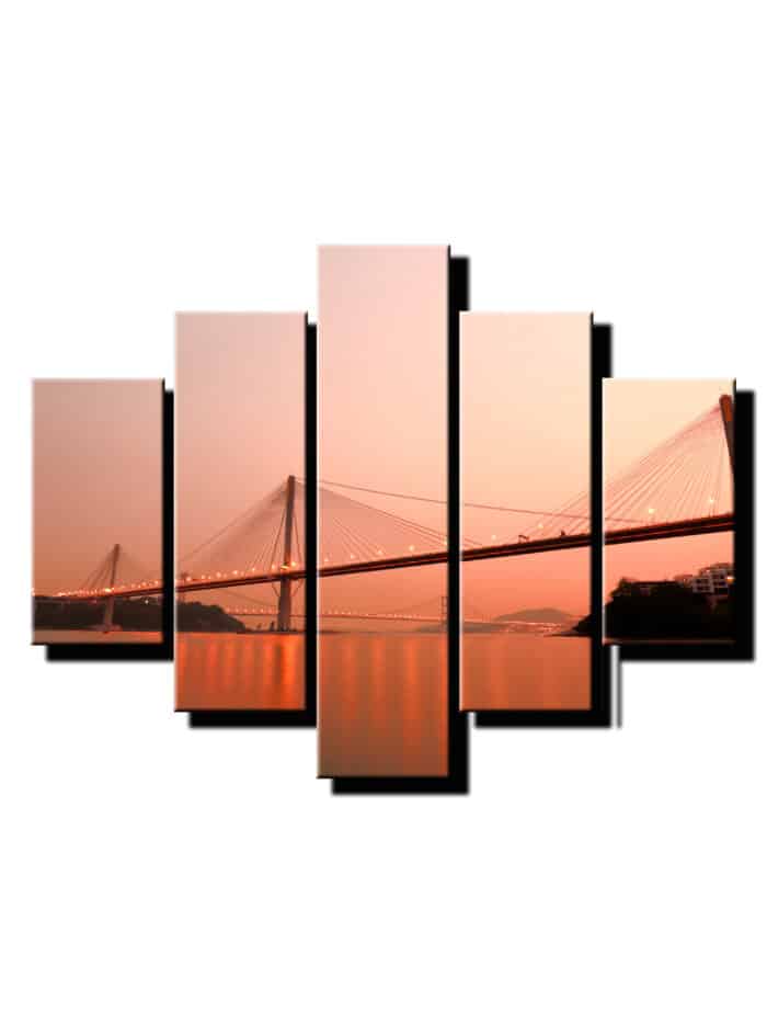 5 dielny obraz most podvecer-Viac dielny obraz-Moderne obrazy na stenu-Obraz na stenu