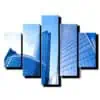 5 dielny obraz mrakodrap s modrym pozadim-Viac dielny obraz-Moderne obrazy na stenu-Obraz na stenu