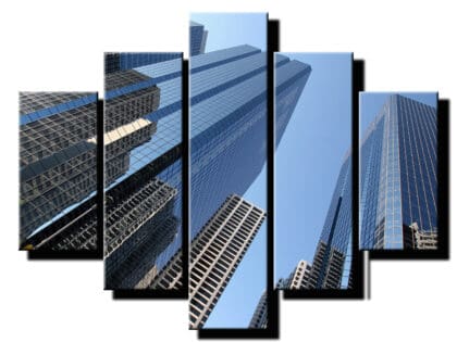 5 dielny obraz mrakodrap v meste-Viac dielny obraz-Moderne obrazy na stenu-Obraz na stenu