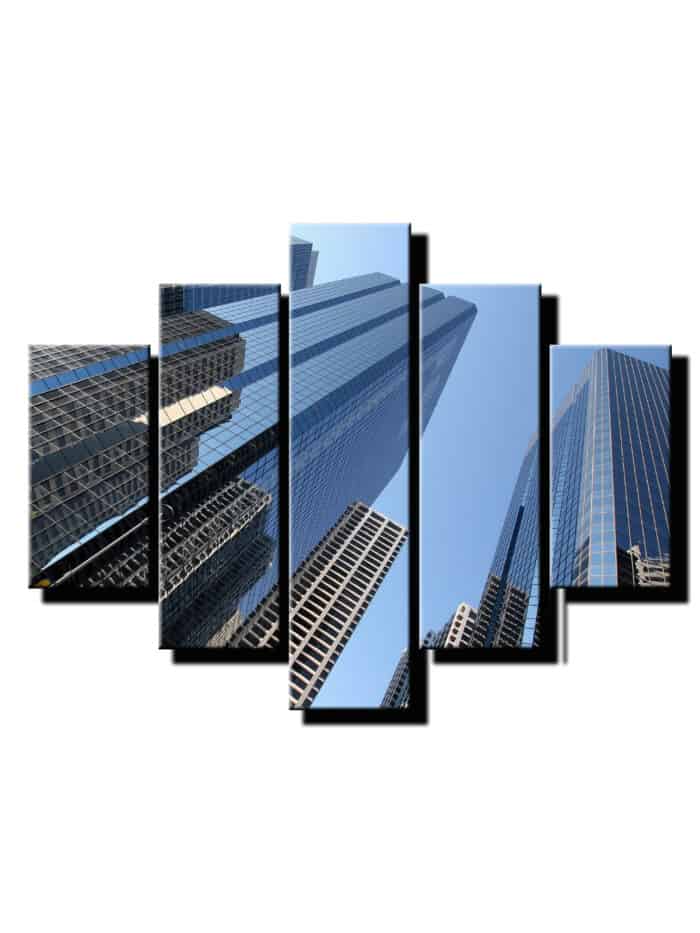 5 dielny obraz mrakodrap v meste-Viac dielny obraz-Moderne obrazy na stenu-Obraz na stenu