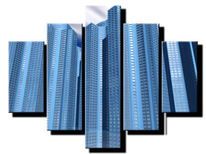 5 dielny obraz mrakodrapy v meste-Viac dielny obraz-Moderne obrazy na stenu-Obraz na stenu