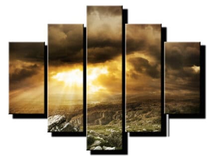 5 dielny obraz mraky so slnkom-Viac dielny obraz-moderne obrazy na stenu