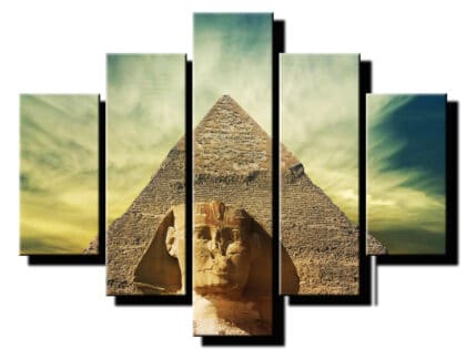 5 dielny obraz na stenu sfinga s piramidou-Viac dielny obraz-Moderne obrazy na stenu-Obraz na stenu