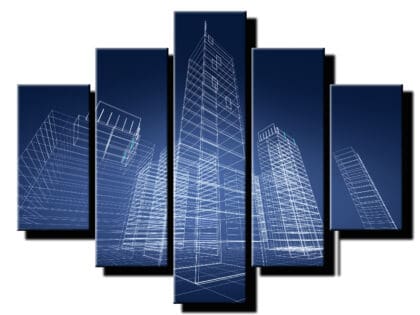 5 dielny obraz nacrt budovy-Viac dielny obraz-Moderne obrazy na stenu-Obraz na stenu