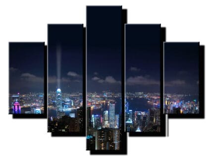 5 dielny obraz nocne mesto-Viac dielny obraz-Moderne obrazy na stenu-Obraz na stenu