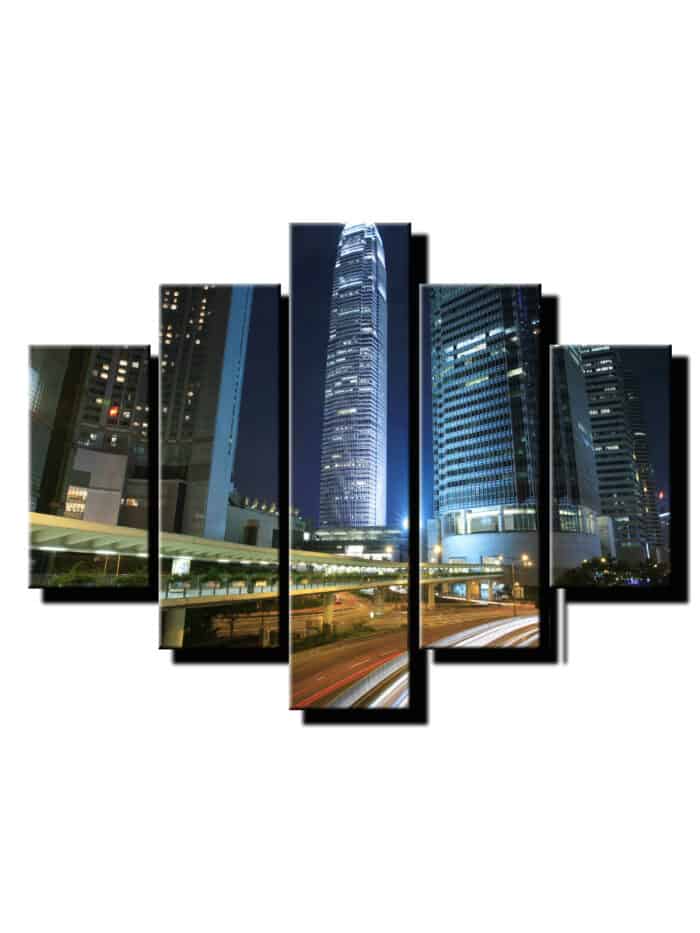 5 dielny obraz nocne mesto plne svetiel 2-Viac dielny obraz-moderne obrazy na stenu