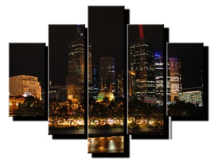 5 dielny obraz nocne mesto plne svetiel-Viac dielny obraz-moderne obrazy na stenu