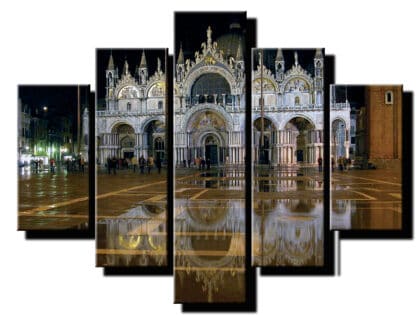5 dielny obraz nočné námestie-Viac dielny obraz-moderne obrazy na stenu