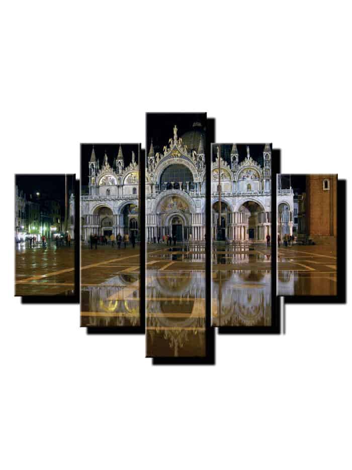 5 dielny obraz nočné námestie-Viac dielny obraz-moderne obrazy na stenu