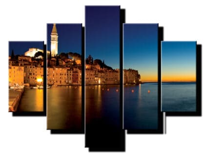 5 dielny obraz nocne pobrezie-Viac dielny obraz-Moderne obrazy na stenu-Obraz na stenu