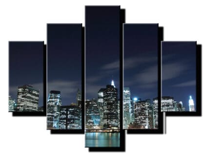 5 dielny obraz nocny detail mesta-Viac dielny obraz-moderne obrazy na stenu