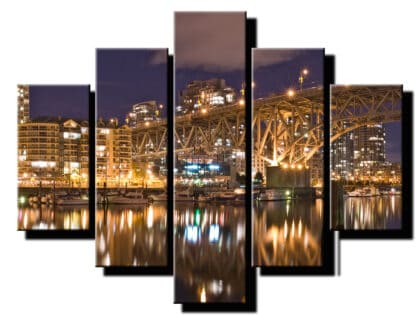 5 dielny obraz nocny most-Viac dielny obraz-moderne obrazy na stenu