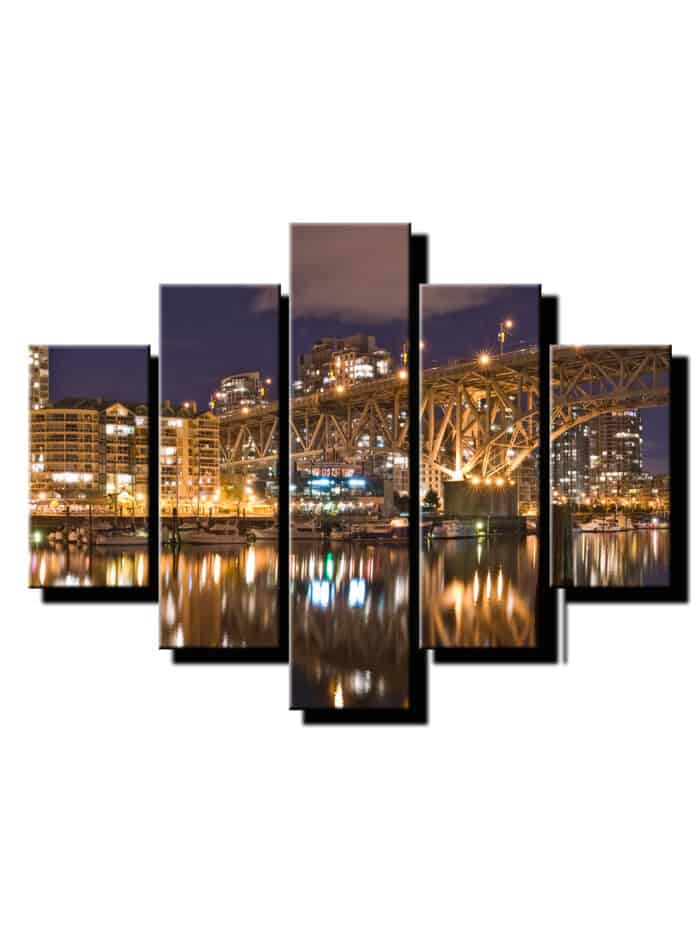 5 dielny obraz nocny most-Viac dielny obraz-moderne obrazy na stenu