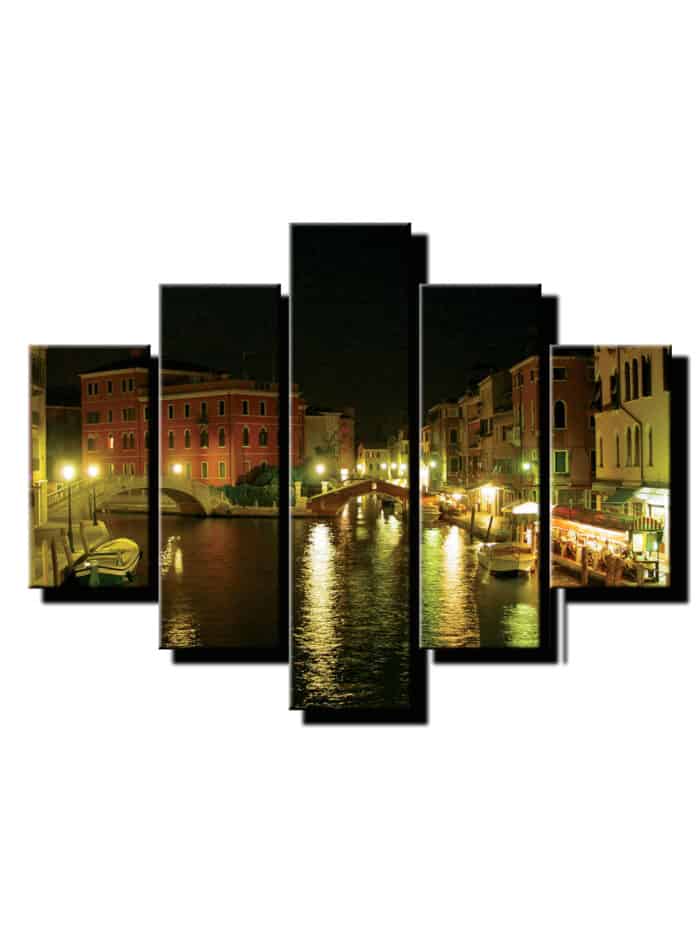 5 dielny obraz nočný život v benátkách-Viac dielny obraz-moderne obrazy na stenu