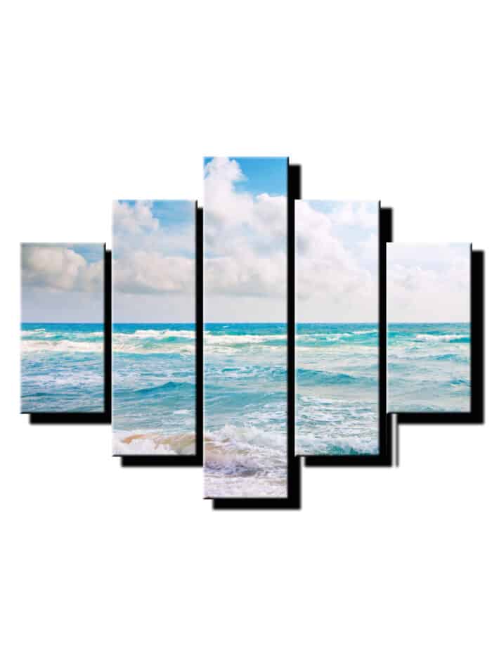 5 dielny obraz oblaky s oceanom-Viac dielny obraz-moderne obrazy na stenu
