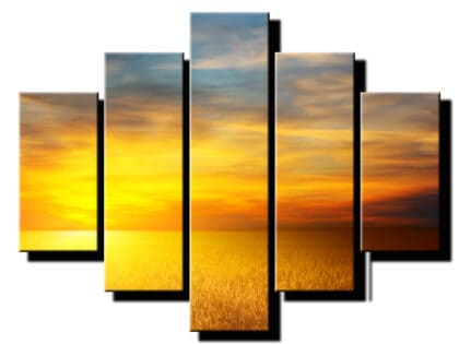 5 dielny obraz oranzova obloha-Viac dielny obraz-moderne obrazy na stenu