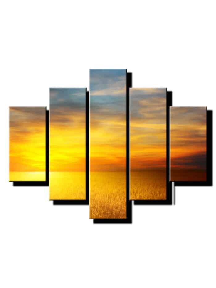 5 dielny obraz oranzova obloha-Viac dielny obraz-moderne obrazy na stenu