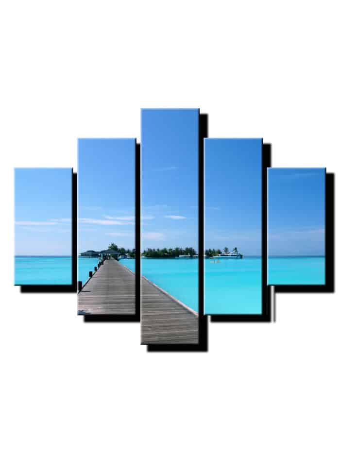 5 dielny obraz ostrov na oceane-Viac dielny obraz-moderne obrazy na stenu