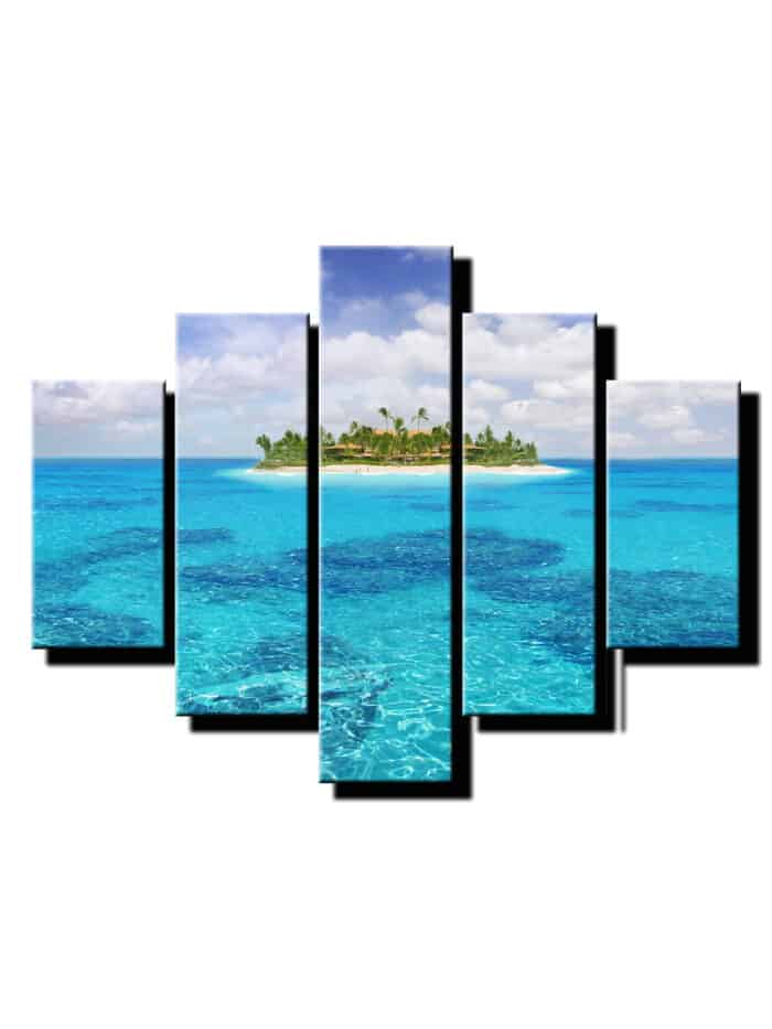 5 dielny obraz ostrov na oceane-viac dielny obraz-moderne obrazy na stenu