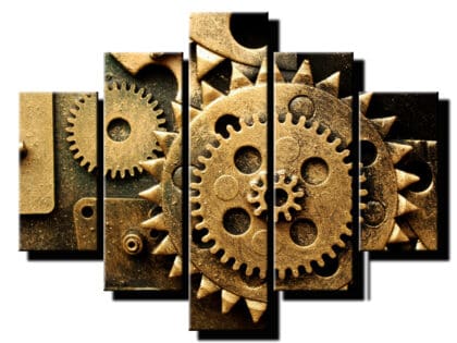 5 dielny obraz ozubene kolesa-Viac dielny obraz-moderne obrazy na stenu