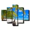 5 dielny obraz palmy na plazi-Viac dielny obraz-moderne obrazy na stenu