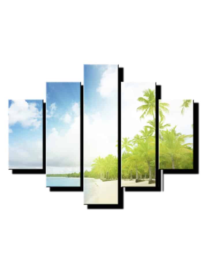 5 dielny obraz palmy nad karibikom-Viac dielny obraz-moderne obrazy na stenu