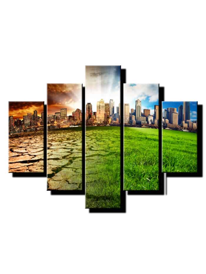 5 dielny obraz paralelné mesto-Viac dielny obraz-moderne obrazy na stenu