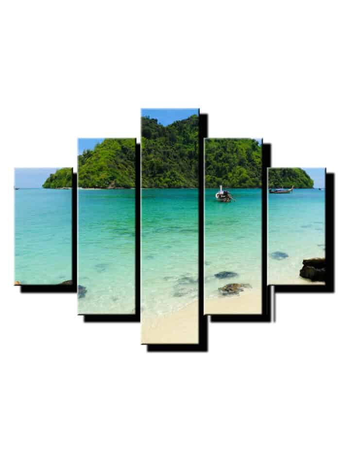 5 dielny obraz plavba okolo ostrova-Viac dielny obraz-moderne obrazy na stenu
