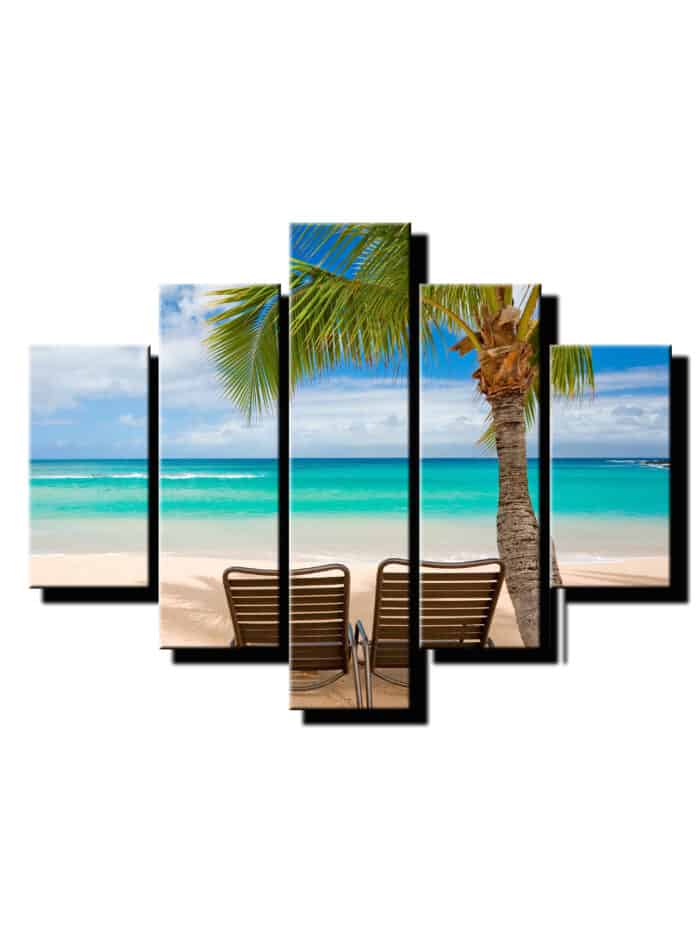 5 dielny obraz pláž s oceánom-Viac dielny obraz-moderne obrazy na stenu