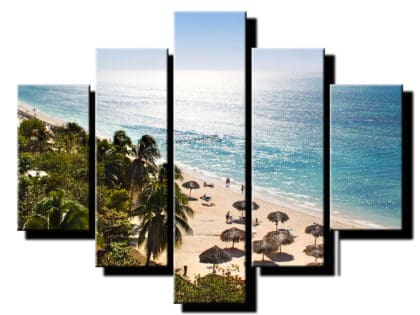 5 dielny obraz plaz s palmami-Viac dielny obraz-moderne obrazy na stenu