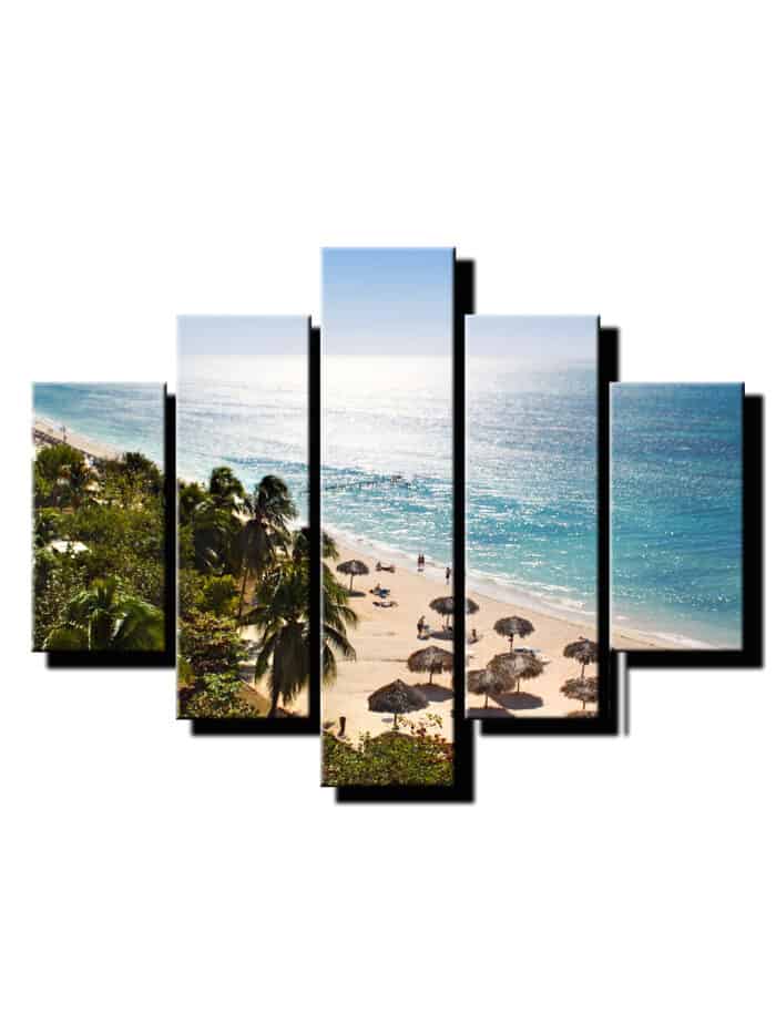 5 dielny obraz plaz s palmami-Viac dielny obraz-moderne obrazy na stenu