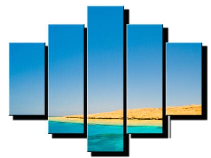5 dielny obraz pobrežie pod modrou oblohou-Viac dielny obraz-moderne obrazy na stenu
