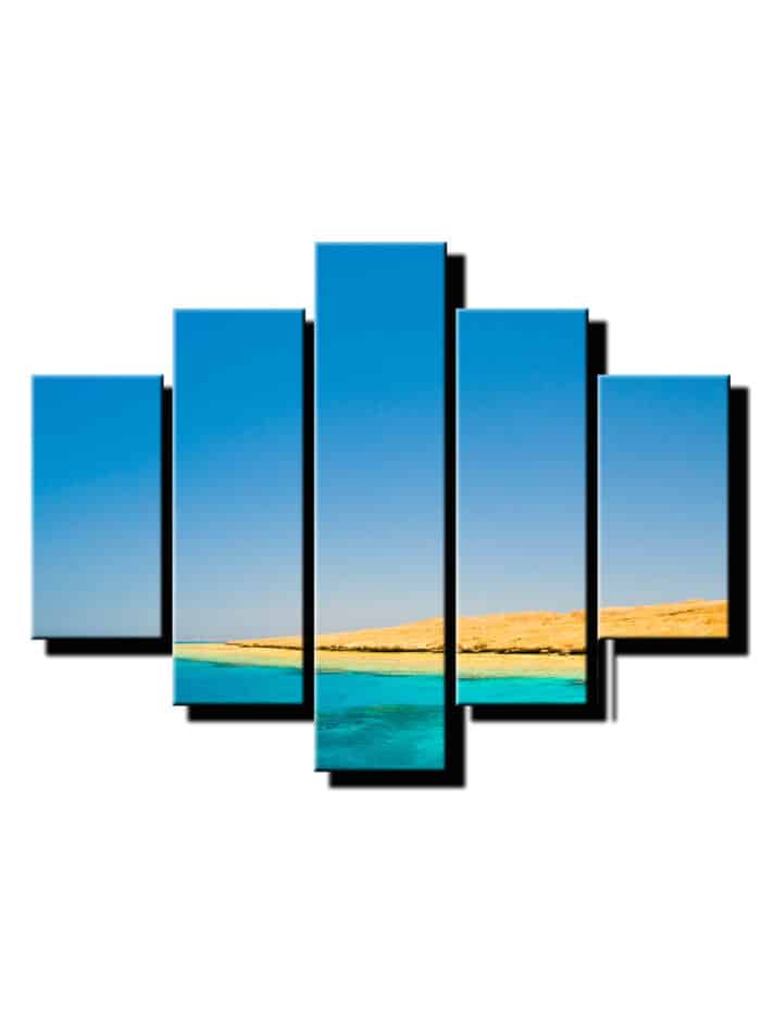 5 dielny obraz pobrežie pod modrou oblohou-Viac dielny obraz-moderne obrazy na stenu