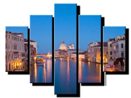 5 dielny obraz pohľad na mesto z člna-Viac dielny obraz-moderne obrazy na stenu