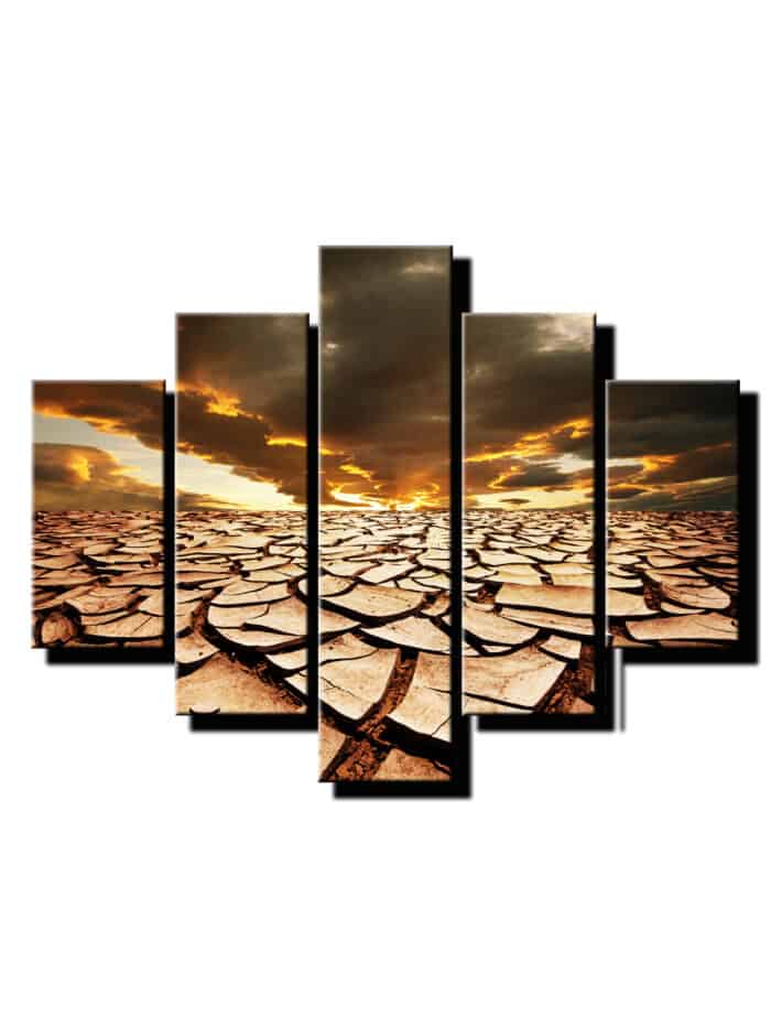 5 dielny obraz popraskana zem detail-Viac dielny obraz-moderne obrazy na stenu