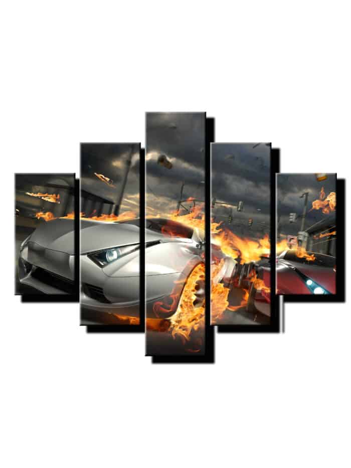 5 dielny obraz pretek aut-Viac dielny obraz-moderne obrazy na stenu