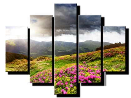 5 dielny obraz priroda plna kvetov-Viac dielny obraz-moderne obrazy na stenu